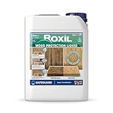 Roxil Holzschutzflüssigkeit 5L - Bis zu 10 Jahre Witterungsschutz und Hydrophobierung für Weichholz und gealtetes Hartholz - Geeignet für Holzmöbel, Gartenmöbel