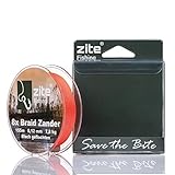 Zite Fishing 8X Geflochtene Angel-Schnur – Geflechtschnur 8-Braid Barsch Zander Hecht Angeln - Rundgeflochten 155m Orange (Zander)