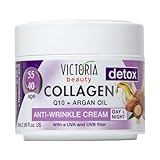 Victoria Beauty Anti Aging Collagen Creme, Gesichtscreme mit Coenzym Q10, Arganöl und Niacinamide, Feuchtigkeitscreme, Augencreme gegen Falten und Augenringe, 50ml