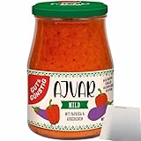 Gut&Günstig Ajvar mild mit Paprika und Auberginen (340ml Glas) + usy Block