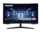 Samsung Odyssey G5 Curved Gaming Monitor C27G54TQBU, 27 Zoll, VA-Panel, WQHD-Auflösung, AMD FreeSync Premium, 1 ms Reaktionszeit, Bildwiederholrate 144 Hz, Schwarz