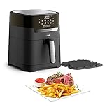 Tefal Easy Fry & Grill Heißluftfritteuse, 2-in-1 Technologie (Air Fryer und Grill), Digitales Display, 4,2 Liter für 6 Portionen, 8 Kochprogramme, energiesparend, ohne Öl, schwarz, XL, EY5058