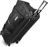 normani Jumbo Reisetasche XXL Trolly mit Rollen aus robustem Material Farbe Schwarz / 100 Liter