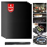 Lifhety 4 Stück Dauerbackfolie für Backofen, 40x33cm Antihaft Backmatte, Wiederverwendbar Backofenmatte für Den Boden des Ofens für Gas, Elektro und Ventilator Unterstützte Ofeneinlagen