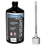PETEX Reifendichtmittel Inhalt 450 ml inkl. Einfülldeckel, Ventilausdreher mit Flügel, Ersatzventil, schwarz