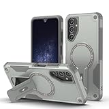 Vatkyc Magnetisches Design für Samsung Galaxy A05S mit Ständer, kompatibel mit MagSafe eingebauter unsichtbarer Ständer, robuster TPU-Stoßdämpfer, militärischer Schutz, stoßfeste Hülle, Grau