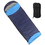 Camping-Schlafsack, Warmer Und Bequemer 3-Jahreszeiten-Schlafsack, Leichter, Atmungsaktiver Outdoor-Schlafsack aus Baumwolle, Kompakter Schlafsack Für Erwachsene(tiefes Blau)