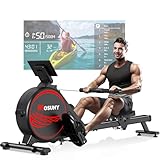 MOSUNY Rudergerät für Zuhause, Magnetisches Rudergerät mit 16 Widerstandsstufen,Upgrade Doppel-Slide-Rails Ultraleise, App-Kompatibel LCD-Datenanzeige, Belastbar bis160kg Rowing