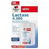 Doppelherz Lactase 4.500 - bei Lactose-Intoleranz - Lactase verbessert die Lactoseverdauung - 120 Tabletten im praktischen Klickspender
