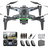 HYTOBP S166 Drohne mit Kamera 4K Erwachsene, GPS Drone mit 3 Kameras/Akkus, FPV RC Quadrocopter mit Bürstenlos Motor, Automatische Rückkehr, Niedrige Batterierückgabe, Follow Me, unter 249g