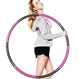 SPEEDSPORTING Fitness Reifen Hoop Hula Hoop Reifen Erwachsene 1.8 kg, 8 Teile Breit 100cm Hoop Reifen Kinder Anfänger, Perfekt Fitnesshoop Fitness Powerhoop mit Schaumstoff (Pink)