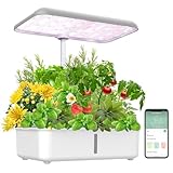 YIYEGO Hydroponisches Anzuchtsystem WiFi, 14Pods Smart Garden mit Led Pflanzenlampe, Manuell/APP Gesteuert, Automatisch Timer Indoor Kräutergarten Kit, Höhenverstellbar, Grau, 42cm