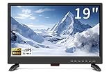 ZOSHING LED-TV Full HD 1080p 19 Zoll, kleiner Fernseher 19 Zoll mit digitalem T2 Freeview Receive, HDMI. USB-Steckplatz, 12 Volt Ladekabel für kleines Wohnzimmer, Küche