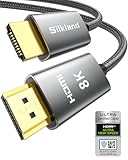Silkland 8K HDMI 2.1 Kabel 2m, Zertifiziertes HDMI®Kabel eARC für Soundbar 48Gbps, PS5 HDMI Kabel 4K@120Hz, 2K@240Hz/144Hz, 8K@60Hz, Dynamic HDR10, Dolby Atmos, HDCP 2.2/2.3 für Fire TV, HDTV, Laptop