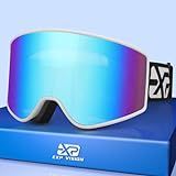 EXP VISION Skibrille, Snowboard Brille für Brillenträger Herren Damen Erwachsene Schneebrille OTG Anti-Nebel Skibrillen UV-Schutz Kompatibler Helm