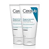 CeraVe Regenerierende Handcreme für extrem trockene, raue Hände, Mit Hyaluron und 3 essenziellen Ceramiden, 2 x 50ml