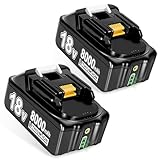 2 Pcs 8000mAh Ersatzakku für Makita 18V Akku BL1830 BL1850 BL1845 BL1840 BL1860 18V 8.0Ah Li-ion für Makita Akku 18V Elektrowerkzeuge (2Stück*8000mAh)