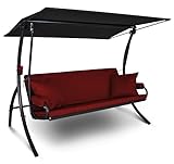 Angerer Freizeitmöbel GmbH Hollywoodschaukel Elegance Joy - Gartenschaukel Made in Germany - Schaukel zum Sitzen, Liegen und Entspannen - inklusive Bett-Funktion - einfache Montage (Rot)