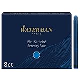 Waterman Füller-Tintenpatronen | Extra lang | Serenity Blue | 8 Stück