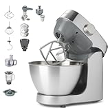 Kenwood Prospero+ KHC29A.R0SI Küchenmaschine, 4,3 L Edelstahlschüssel, inkl. 10-teiligem Zubehör-Set mit Fleischwolf, Glas-Mixer, Zitruspresse, Entsafter und mehr, inkl. EasyWeigh Waage, 1000W, Silber