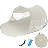 tectake Pop Up Strandmuschel Wurfzelt 245x145x95 cm mit UV Schutz - Diverse Farben - (Grau | Nr. 401677)