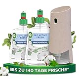 Air Wick Active Fresh – Starter Set – Aeorosolfreier, automatischer Lufterfrischer – Raumduft Frische Wäsche – 1 x 228 ml Nachfüller + Gerät