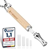 F.MERZCA® Nr. 1 Rauchentwöhnung Kette mit 20 Gratis Filter – Individuell einstellbarer Widerstand für effektives Rauchen aufhören, Raucherentwöhnung Hilfsmittel Ersatz mit echtem Rauchgefühl (Silber)