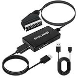 Hoembpn Scart-zu-HDMI-Konverter mit 720P/1080P Switch Video Audio Konverter Adapter Scart-Kabel auf HDMI-Kabel für VHS DVD Player STB Xbox PS2 PS3 auf TV