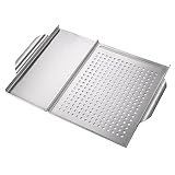 Toddmomy Grillplatte Bratpfanne Grillpfannen Grillzubehör Grillpfanne Aus Edelstahl Grillstätteplatte Grillpfanne Für Zu Hause Grillpfanne Im Freien Grillschale Rostfreier Silber