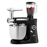 Klarstein Küchenmaschine, Universalküchenmaschinen, 3-in-1 Küchenmaschinen, Rührgeräte & Mixer, Teigmaschine mit Fleischwolf, Küchenmaschine, Teigmaschine Knetmaschine 10L Schüssel, 2000W