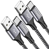 RAVIAD USB C Kabel [2Stück 1M], Ladekabel USB C Schnellladekabel Nylon Typ C Ladekabel für Samsung Galaxy S23 S22 S21 S20 S10 S9 S8 A51 A50 A41 A21s A20, Note10 9, Huawei, Sony Xperia, OnePlus-Grau
