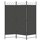 WOLTU Raumteiler Paravent 3 Teilig 167x172 cm, Trennwand klappbar freistehend Sichtschutz, Raumtrenner innen Outdoor Garten Balkon Terrasse, Raumtrenner Dunkelgrau