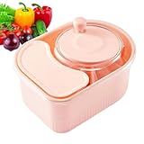 Gemüse-Reiniger-Spinner – rotierende Handkurbel, Obstwascher, multifunktionaler Salatschleuder, rotierende Handkurbel, Kartoffelwaschwerkzeug für Küche und Zuhause