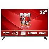 RCA E32 TV 32 Zoll Fernseher 81cm HD Lünettenloses Design Dolby Audio Triple Tuner (DVB-T2/S2/C) AV CI+ HDMI USB-Anschlüsse Hotelmodus 2024 [Energieklasse F]
