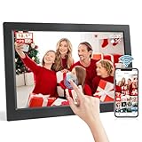 FRAMEO 10,1 Zoll Digitaler Bilderrahmen WLAN, 1280x800 HD IPS LCD Touchscreen Smart Cloud-Fotorahmen mit 16GB Speicher, Auto Drehung, Einfache Weitergabe von Fotos Videos über Frameo App