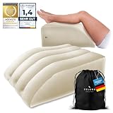 Ergonomisches Keilkissen zum Schlafen, Aufblasbares Orthopädisches Beinhochlagerung zur Linderung von Bein- und Rückenschmerzen, Beinstützkissen für Knie, Fuß und Knöchel nach Operationen (Beige)