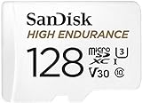 SanDisk High Endurance microSDXC Speicherkarte 128 GB + Adapter (Für Dash-Cams und private Überwachungskameras, 100 MB/s Lesen, V30 für Full-HD und 4K-Videos)