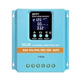 Y&H MPPT 80A Solarladeregler 12V 24V 36V 48V LCD Display Batterie Intelligenter Regler Max 100V Eingang Dual USB für Blei-Säure/Lithium
