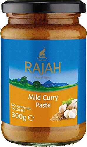 Rajah Currypaste – Milde Gewürzpaste für authentische Curry-Gerichte – Ideal zum Würzen von Fleisch, Fisch oder Gemüse – 1 x 300 g