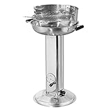 tepro Holzkohlegrill Edelstahl-Säulengrill Hartford, Grillfläche: ca. 39 cm Ø silber
