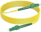 RamboCables 15m Glasfaserkabel LC/APC auf LC/APC,OS2 Simplex Singlemode 9/125µm LSZH，FTTH LWL Patchkabel Gelb