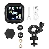 Motorrad TPMS, Reifendruckkontrollsyem IP67 Wasserdicht mit 2 Eernen Sensoren USB-Ladeger?t für Motorradreifendrucksensor