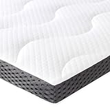 Amazon Basics Matratzen Topper 180 x 200 cm, 7 cm Höhe Gel-Schaum Matratzenauflage, weiß
