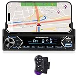 NHOPEEW 1 Din Autoradio mit Bluetooth - MP3 Player Unterstützung Telefonhalterung - Dual USB Ports/TF Card/FM Radio/AUX Input/Lenkradsteuerung/Button Lights
