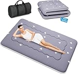 Kiseely Japanische Futon-Matratze, Faltbare Tatami-Matte, tragbare Schlafunterlage mit Tasche und Gurt, Bodenmatratze, verdickte Schlafmatratze, Camping-Matratze
