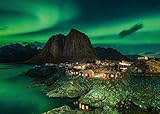 Ravensburger Puzzle 1000 Teile - Aurora Borealis Norwegen, Nordlichter über Hamnoy - Puzzle für Erwachsene und Kinder ab 14 Jahren,Puzzle mit Norwegen-Motiv, [Exklusiv bei Amazon]
