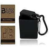 BLAUBACH® Taschenaschenbecher, Tragbarer Aschenbecher, geruchsdicht für unterwegs, To Go, Reisen, Auto, Camping & Festival – BLAUBACH Black Edition (schwarz)
