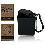 BLAUBACH® Taschenaschenbecher, Tragbarer Aschenbecher, geruchsdicht für unterwegs, To Go, Reisen, Auto, Camping & Festival – BLAUBACH Black Edition (schwarz)