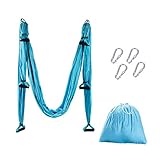 Aerial Yoga Swing Hängematte - Fliegen Silk Hammock Schaukel für Fitness, Anti-Schwerkraft - 180kg/400 lbs Belastung (Blau)