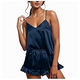 Night Off Pajamas for Women Pyjama Damen Kurz Sexy Zweiteiler Schlafanzug Party Pijamas Schlafshorts Teenager Mädchen